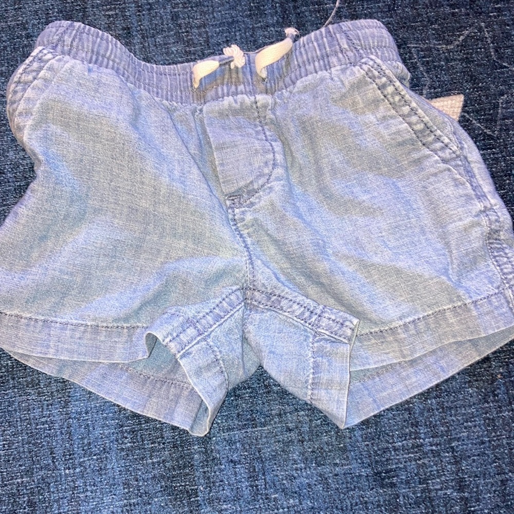 Light Blue Drawstring Shorts